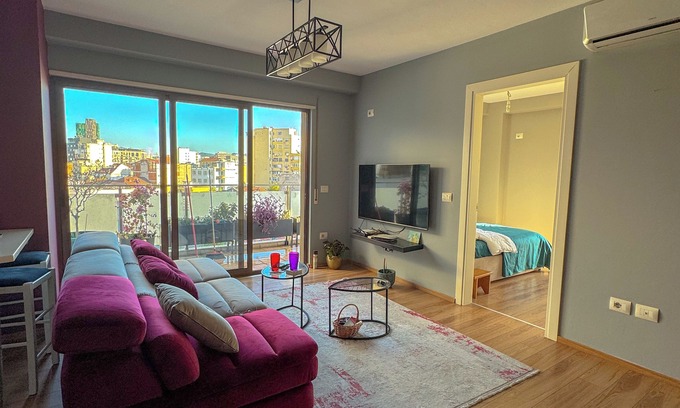 Tirana Apartment | Cosy Central 2BR w/Balconies, Chill Room and Plant Filled Vibes - Tirana