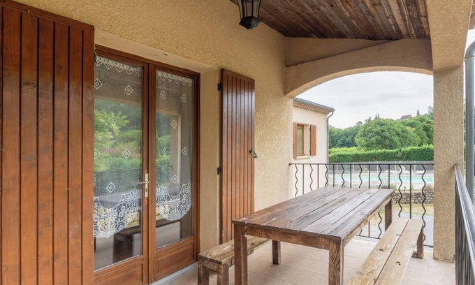 Chambonas House | Cottage 'Les Sources Gite Cabernet' with Shared Pool, Private Terrace and Air Conditioning
