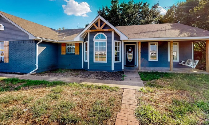 Crawford House | Country home with large yard, covered patio, firepit, AC, & W/D