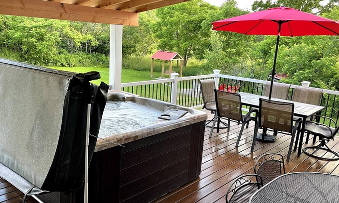 Little Valley House | Covered Deck with Tub on 200 acres; 10 min from Ellicottville/Holiday Valley