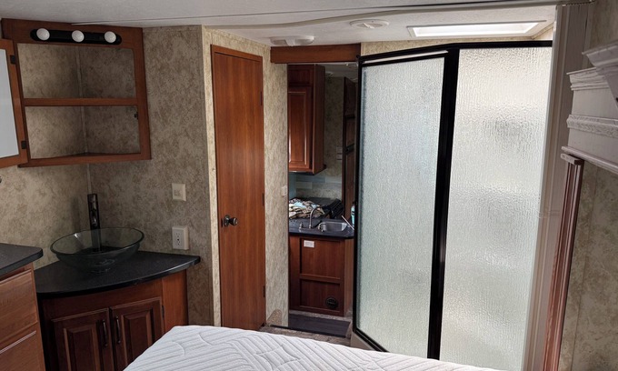 Nelson County House | Cozy 2-bedroom RV with AC, WiFi on the shore of Stump Lake/Devils Lake