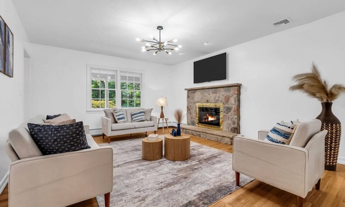 Airmont House | Cozy Family Hideaway: Game Room & Fireplace