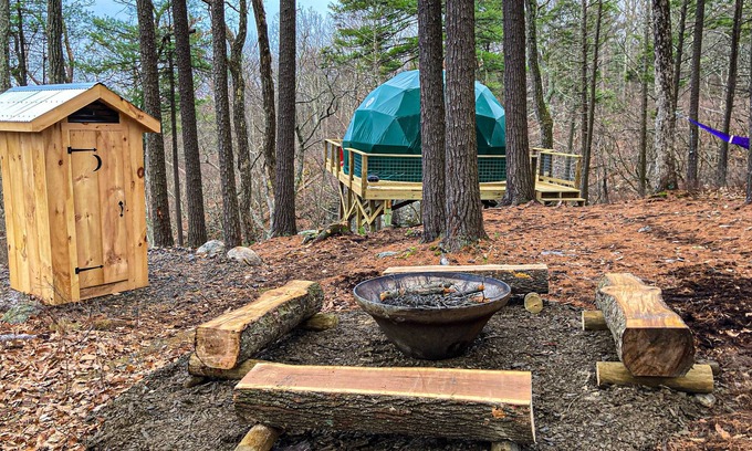 Wallkill House | Cozy Geo-Dome with AC on Private Wilderness Reserve in the Gunks
