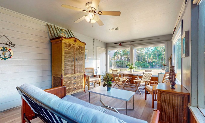 Surf Side Shores House | Cozy home with sunroom, WIFI, washer & dryer, & near the beach