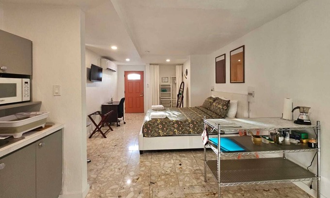 Guaynabo House | Cozy Quiet, artistic studio apartment AC, Wi-Fi, generator and cistern