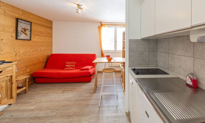 Montgellafrey Apartment | Cozy Studio for 2 Near Slopes and Shops, Mountain Views, Elevator Access