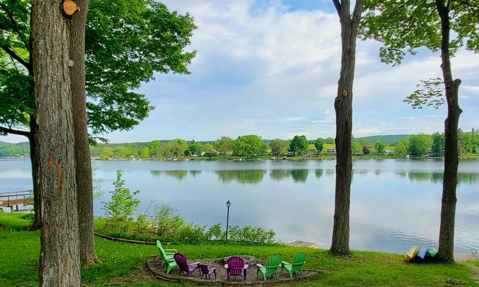 Rushford Lake Cottage | Cozy waterfront cottage on Rushford Lake, Sleeps 8, Central Air, & AMAZING dock!