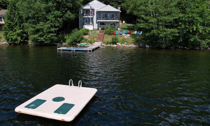 West Poland House | Crescent Lake Lakefront gorgeous sunsets, outdoor firepit , big dock, swim float