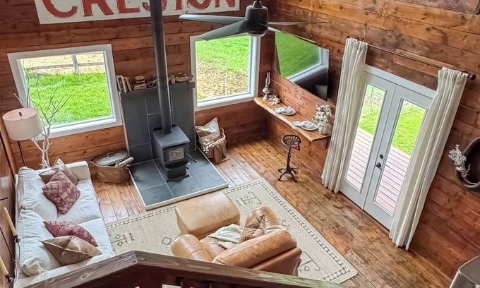 Creston House | Creston Inn #3 - Rustic Barn, King Bed w/stairs, close to West Glacier