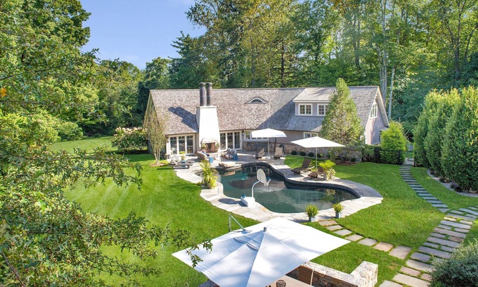 Norwalk House | CT Retreat: Stunning, Expansive Compound with a Gorgeous Barn and Outdoor Pool