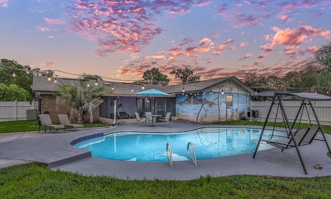 Orange Park House | Delighted Modern Home private pool&patio