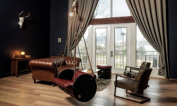 East Downtown Houston House | Designer Loft with indoor swing