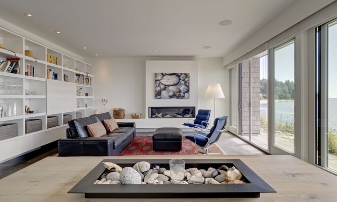 Selma Park House | Designer's Luxury Sechelt Beach House-spectacular oceanfront, hot tub, fire bowl