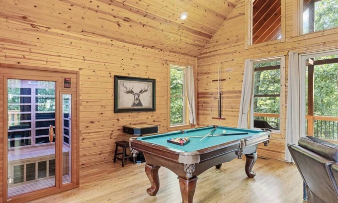 Cleveland Cabin | Destiny-Luxury w 2 Person 6 ft Indoor Warm Air Jacuzzi Spa