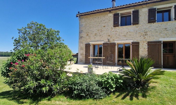 Passirac House | Detached spacious converted barn: heated pool, perfect for families, sleeps 13.
