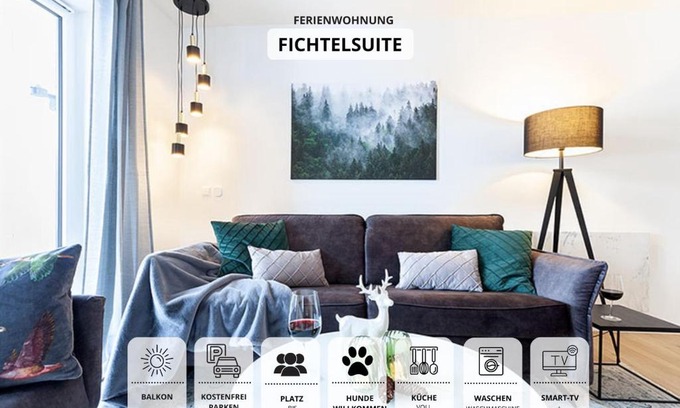 Warmensteinach Apartment | Die Fichtelsuite 1-6 Pers Ferienwohnung nahe Ochsenkopf Süd 800m in Fleckl