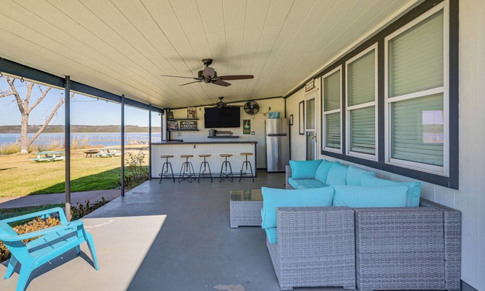Graford House | Dock & Patio: Possum Kingdom Lake House