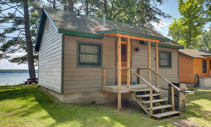 Conover Cabin | Dock + Views: Wooded Cabin on South Twin Lake