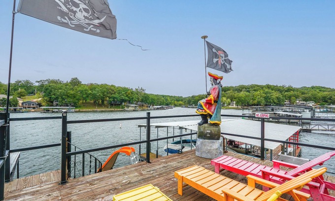 Sunrise Beach House | Dock w/Deck & Waterslide: Lake of the Ozarks Gem!