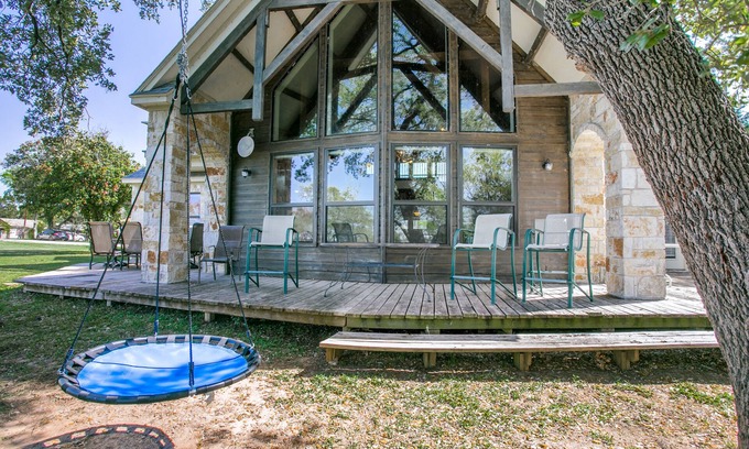 Lake Whitney House | Dog-friendly home with Lake Whitney views, fireplace, deck & AC - near boat ramp