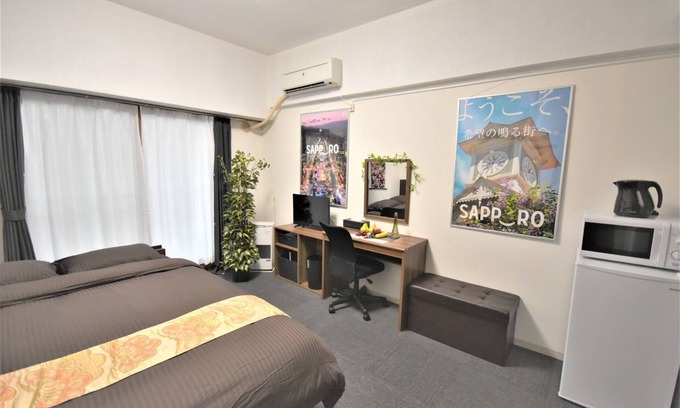 Higashi Apartment | Double bed B 6 minutes walk from Sapporo Station - 203/Sapporo Hokkaidō