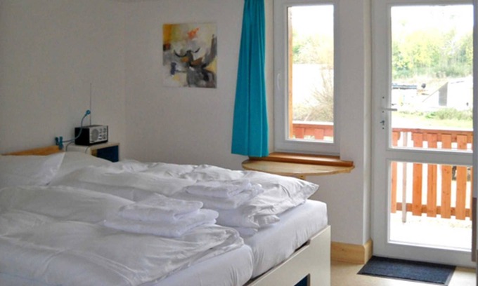 Schwerin Apartment | Double room 3 - turquoise - holiday on the organic farm