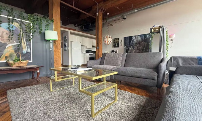 Detroit Apartment | Downtown: Cinema Loft w/Projector