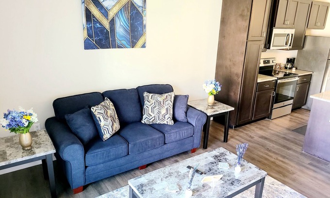 Central West End Apartment | Downtown West Stellar Suite- King w/Patio (223)