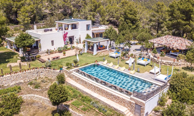 Sant Antoni de Portmany Villa | Dreamlike Villa with Infinity Pool, Sea View, Garden and Several Terraces