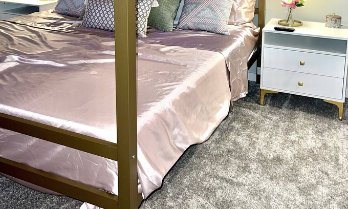 Channel District Apartment | Dreamy Pink Resort Style Stay