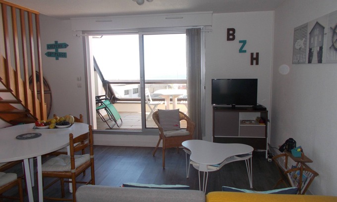 Guidel-Plages Apartment | duplex apartment comfort sea view 2 bedrooms in a quiet residence
