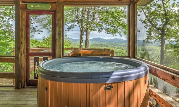 Morganton Cabin | Eagles Nest- Pet Friendly | Screened Porch | Hot Tub | My Mountain