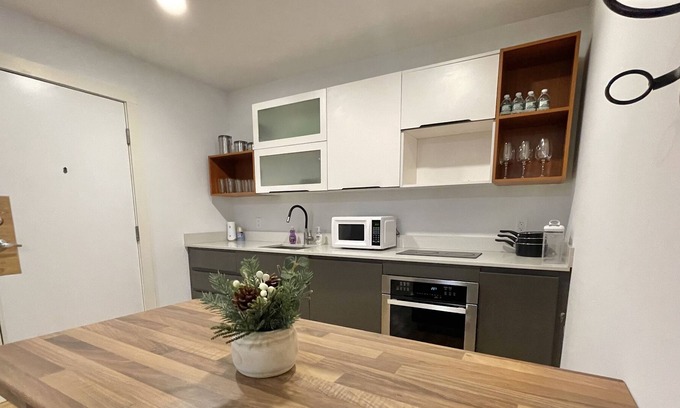 West New Haven Apartment | Earthy stylish rental unit. With a lot of space.
