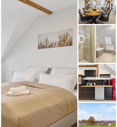 Hof Apartment | EasyApartments stilvoll zentral Balkon Hauptbahnhof NETFLIX 130m2