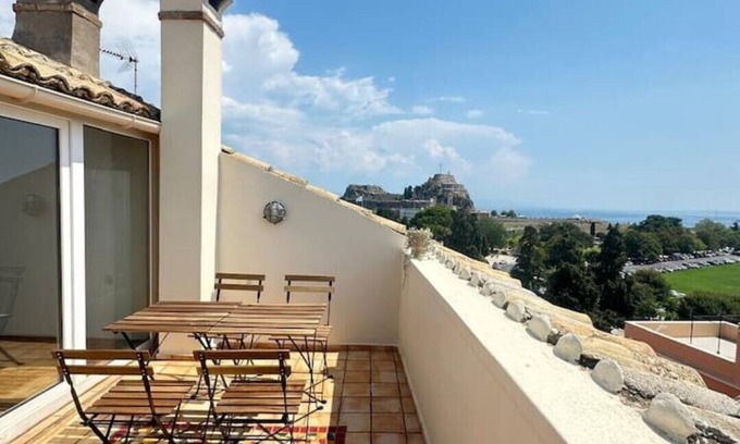 Old Town Apartment | Elegant 3-Story w/veranda penthouse in the heart of Corfu's enchanting Old Town