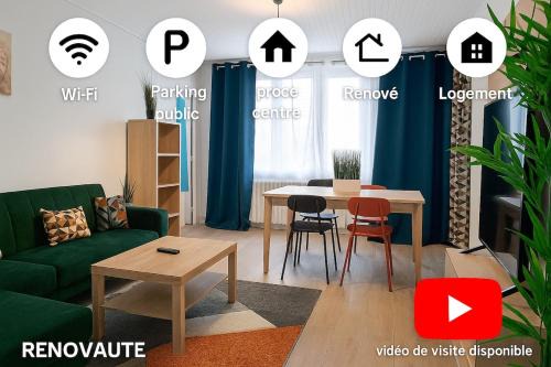 Blois Apartment | Elegant T3 renove, wifi, 6 personnes max