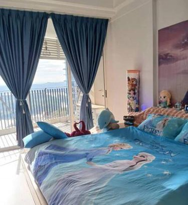 Nusajaya Apartment | Elsa Frozen冰雪王国主题海景公寓 香薰热水浴缸 蓝牙音响投影仪 Nexflix 2b2b