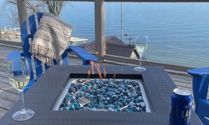 Selkirk Cottage | Embrace Lake Erie in our charming 2-story nautical waterfront cottage. n