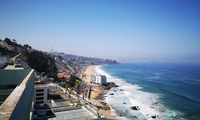 Renaca Apartment | Encanto de Reñaca viña del mar, Excellent ocean view, direct descent to the beach.