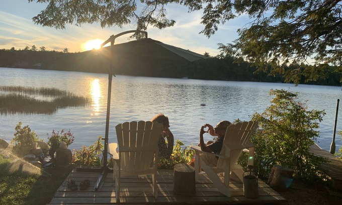 Gray House | Enchanting, secluded home with private sandy beach on Forest Lake in Gray, Maine