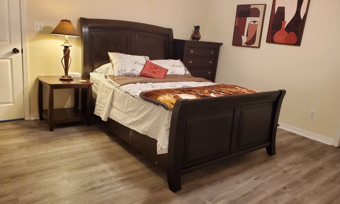 Northeast Pensacola House | Enjoying luxury master bed room with private hot spa bath tub, walking closet