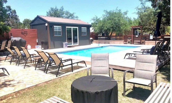 Austin Cabin | Entire boutique resort! 9 cabins on 2 gated acres with pool!