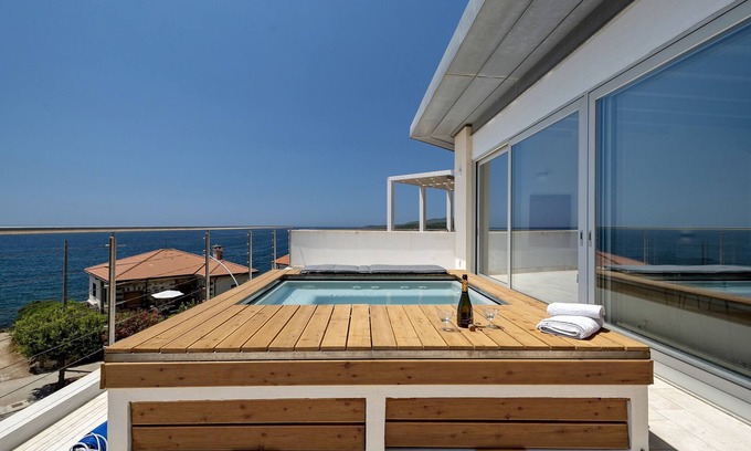 Fertilia Villa | Entire Seafront Villa with rooftop Pool 10 guests