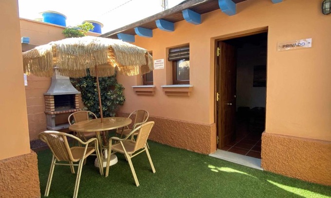 El Palmar Apartment | Estudio con jardincito privado barbacoa y piscina