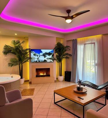 Stomio Apartment | Etherial Suite with Mountain View Fireplace & Indoor Jetted Tub