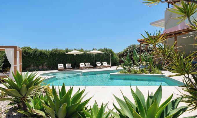 Rhodes Town Villa | Excelencia New Villa with Artistic Pool and Sea View