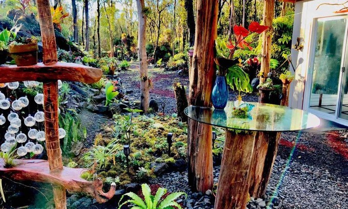 Mountain View House | Exotic Garden cottage at amazing volcano fissure