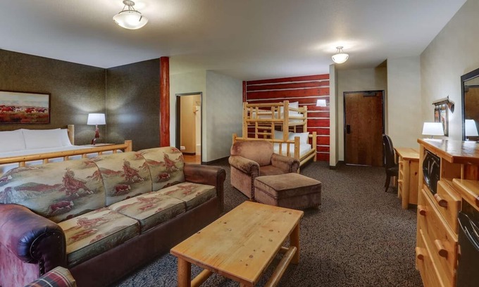 Sioux City Hotel | Expanded King Bunk Bed, Stoney Creek, Sofa Bed, Living Room | 2 Units