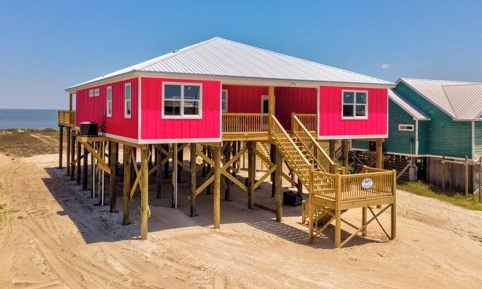 Dauphin Island House | Experience Luxury at Wine n' Sea: Pet-Friendly Waterfront Home with Private Pool