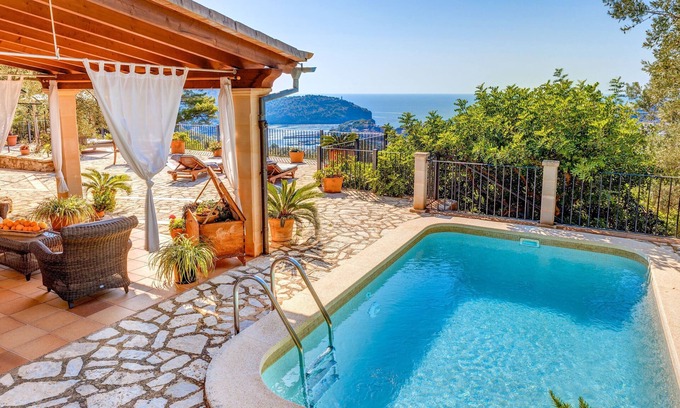 Soller Villa | Fantastic Country House Finca Rural Es Pujol with Sea View, Pool, Terrace, Air Conditioning & Wi-Fi